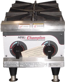 APW Wyott - Hot Plate, Countertop, 2 Burner, LP/Nat Gas