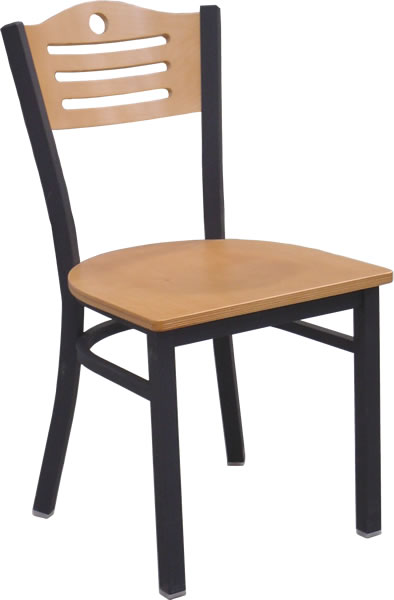 Attco - Chair, Metal Frame, Wood Seat, Natural