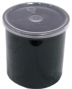 Carlisle Food Service - Crock, Classic, w/Lid, Black, 2.7 qt