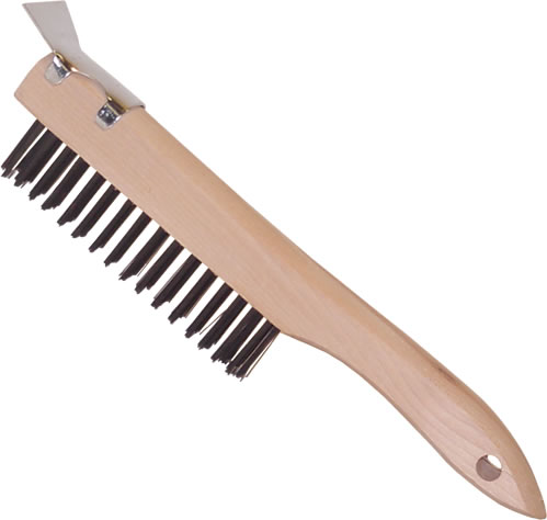 Carlisle Food Service - Brush, Wire, w/Scraper, Wood Handle