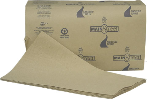 SCA Tissue North America - Paper Towel, Singlefold, Natural