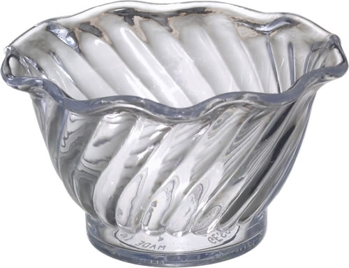 Gessner Products - Dessert Dish, Plastic, Tulip Swirl, Clear, 5 oz