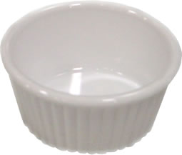 Gessner Products - Ramekin, Plastic, Fluted, White, 2 oz