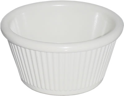 Gessner Products - Ramekin, Plastic, Fluted, Bone, 2-1/2 oz