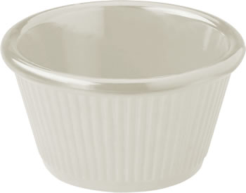 Gessner Products - Ramekin, Plastic, Fluted, Bone, 4-1/2 oz