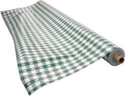 Marko By Carlisle - Tablecloth Roll, Vinyl Gingham Green