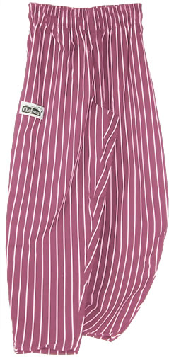 Chefwear - Chef Pants, Chalkstripe, Burgundy, Large