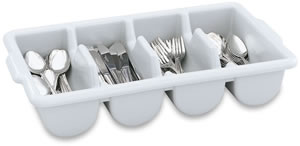 Vollrath Co. - Cutlery Box, 4 Compartment, Gray