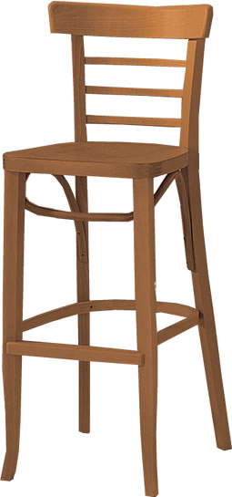 Waymar Industries - Medium Brown Finish Ladderback Wood Bar Stool