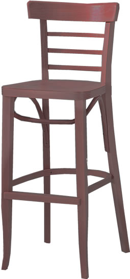 Waymar Industries - Deep Red Finish Ladderback Wood Bar Stool