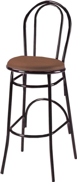 Waymar Industries - Parlor Plain Back Bar Stool with Walnut Seat Pad