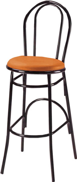 Waymar Industries - Parlor Plain Back Bar Stool with Apricot Seat Pad