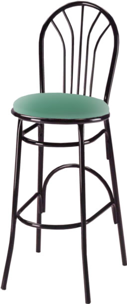 Waymar Industries - Parlor Spoke Back Bar Stool with Lagoon Seat Pad