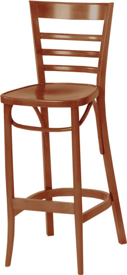 Waymar Industries - Medium Brown Finish Ladderback Wood Bar Stool