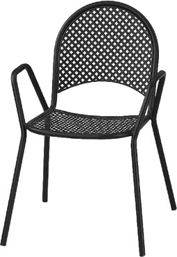 Waymar Industries - Chair, Patio, Lattice Mesh, Black Finish